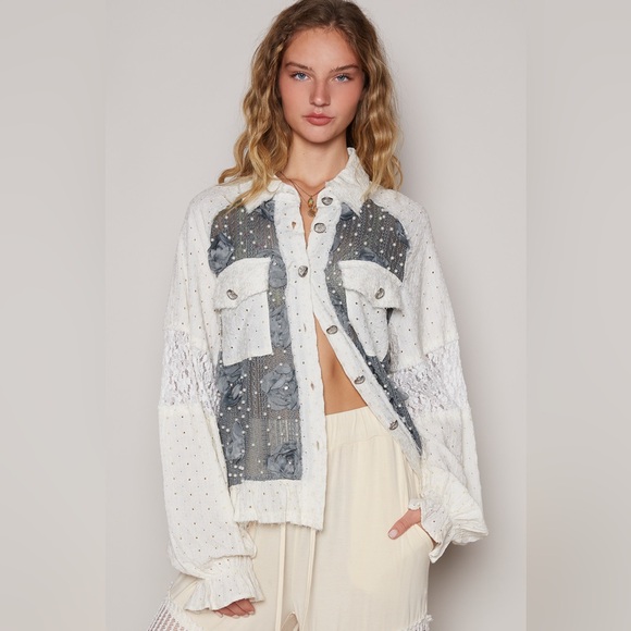POL Tops - #190 Last 1! Summer Sale!! POL Floral lace shacket
